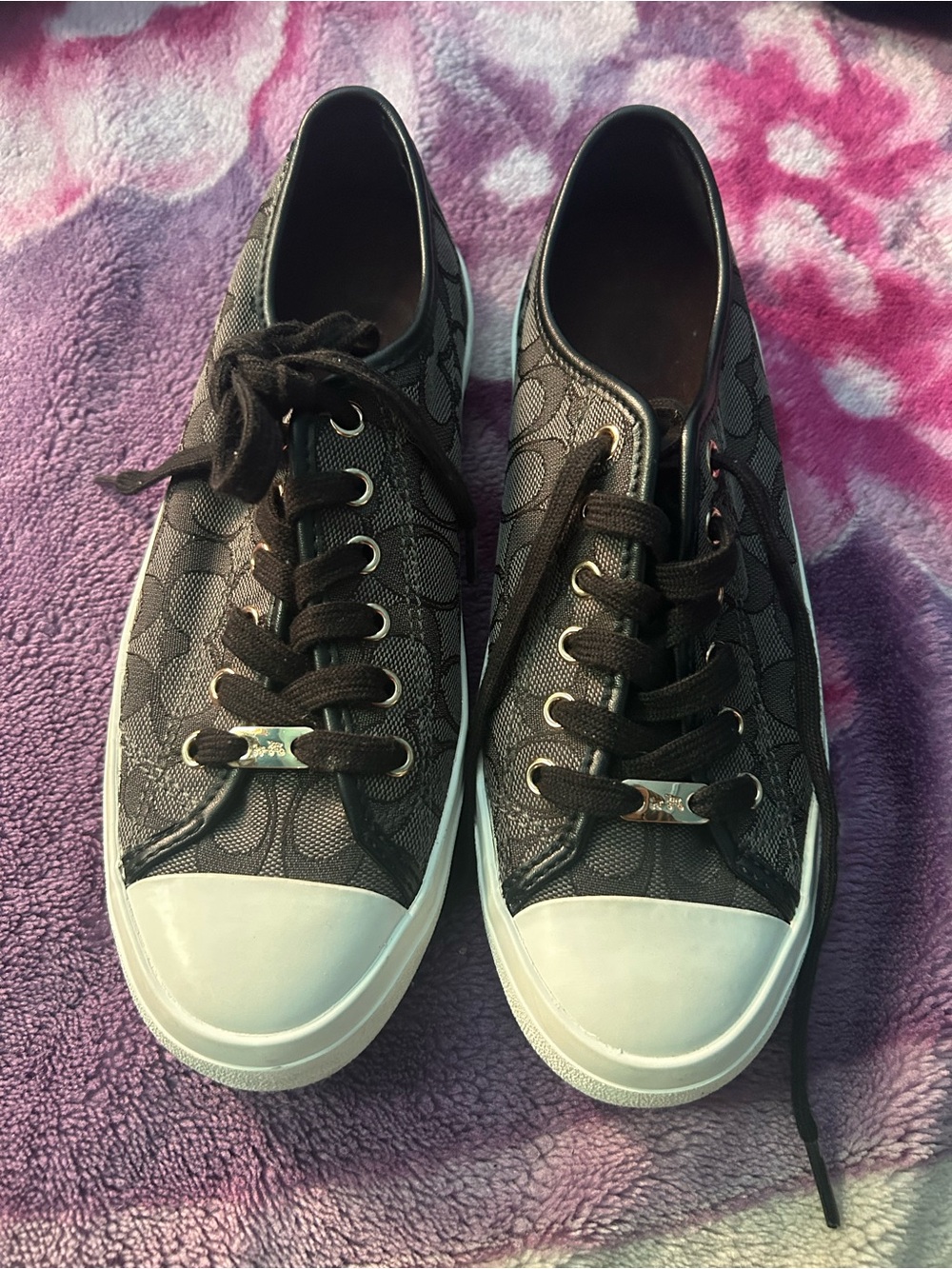 Coach Black Signature Canvas Low-Top Sneakers